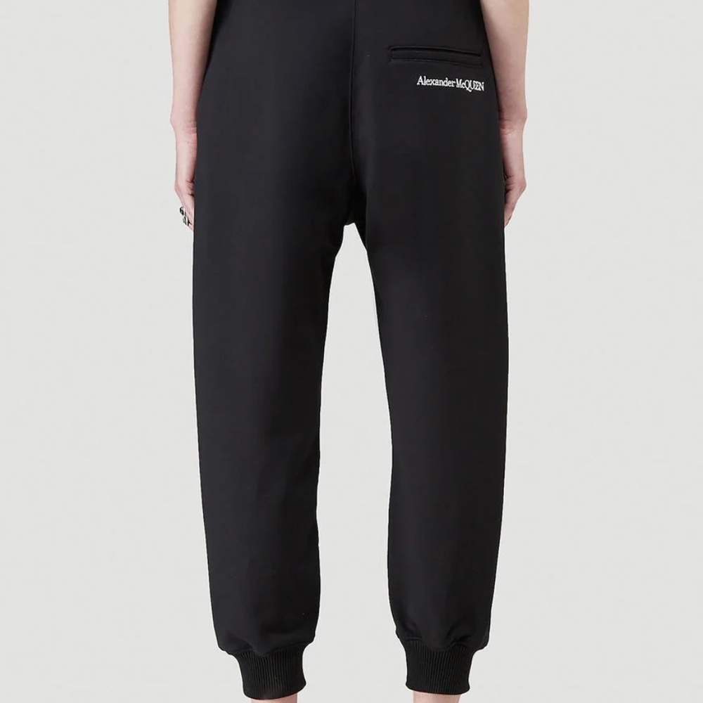 New Black Alexander McQueen Logo Embroidered Jogging Sweat Pants - Size 36